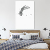 Espressive Black Halftone Effect Woman Face Canvas Afdruk (Insitu (Slaapkamer))