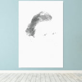 Espressive Black Halftone Effect Woman Face Canvas Afdruk (Insitu (Houten vloer))