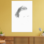 Espressive Black Halftone Effect Woman Face Canvas Afdruk (Insitu (Woonkamer))