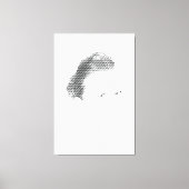 Espressive Black Halftone Effect Woman Face Canvas Afdruk (Voorkant)