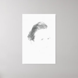 Espressive Black Halftone Effect Woman Face Canvas Afdruk