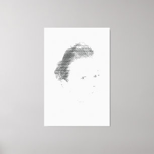 Espressive Black Halftone Effect Woman Face Canvas Afdruk