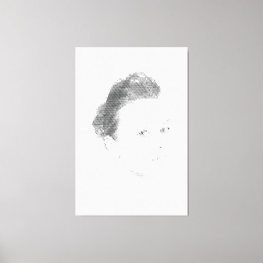 Espressive Black Halftone Effect Woman Face Canvas Afdruk (Voorkant)