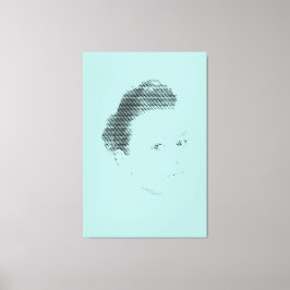Espressive Black Halftone Effect Woman Face Canvas Afdruk