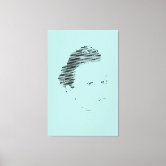 Espressive Black Halftone Effect Woman Face Canvas Afdruk (Voorkant)