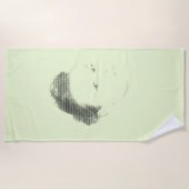 Espressive Black Halftone Effect Woman Face Strandlaken (Voorkant)