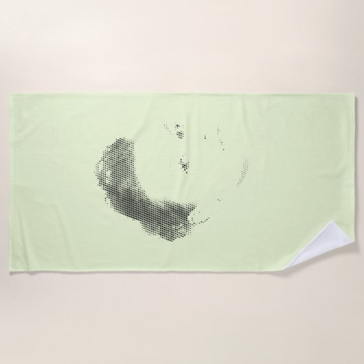 Espressive Black Halftone Effect Woman Face Strandlaken (Voorkant)