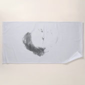 Espressive Black Halftone Effect Woman Face Strandlaken (Voorkant)