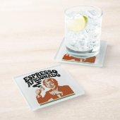 Espresso Aficionado - Java Lover Glazen Onderzetter (Schuin)