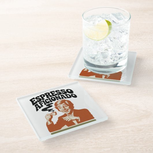 Espresso Aficionado - Java Lover Glazen Onderzetter (Schuin)