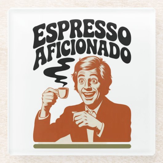 Espresso Aficionado - Java Lover Glazen Onderzetter (Voorkant)