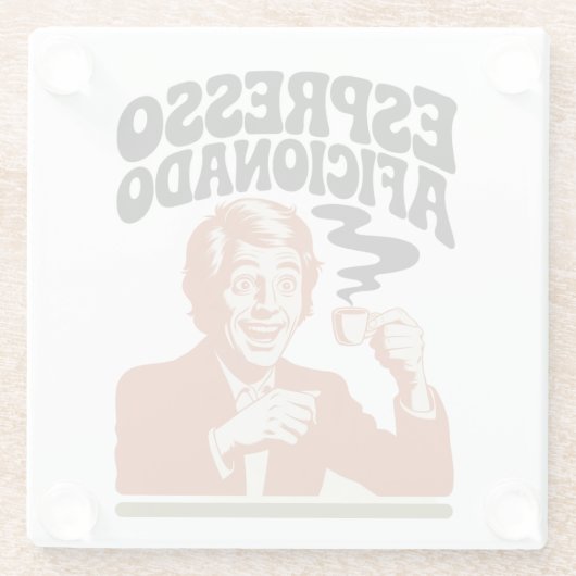 Espresso Aficionado - Java Lover Glazen Onderzetter (Achterkant)