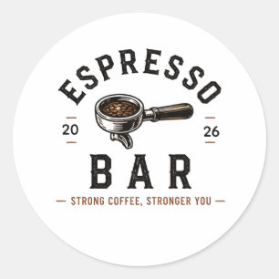 ☕ Espresso Bar Coffee Shop Personeelslogo ☕ Ronde Sticker