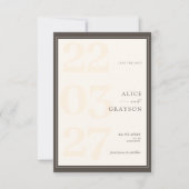 Espresso Beige Classic Modern Minimalist Wedding Save The Date (Voorkant)