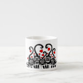 Espresso beker met kleine katten die piano spelen. espresso kop (Voorkant)