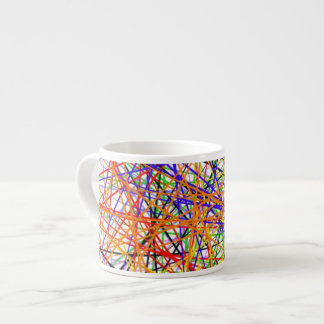 Espresso beker met kleurrijk abstract ontwerp kop