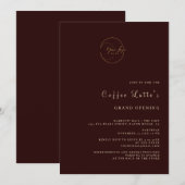 Espresso Brown Business Opening Kaart (Voorkant / Achterkant)