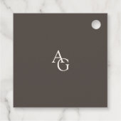 Espresso Brown Script Classic Minimalist Wedding Bedankjes Labels (Achterkant)