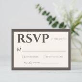 Espresso Brown Script Classic Minimalist Wedding RSVP Kaartje (Staand voorkant)
