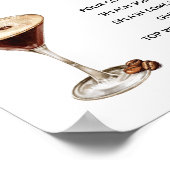 Espresso Bruiloft Martini Bar Handtekening Drink T Poster (Hoek)