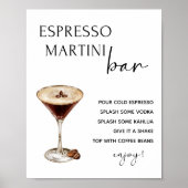 Espresso Bruiloft Martini Bar Handtekening Drink T Poster (Voorkant)