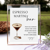 Espresso Bruiloft Martini Bar Handtekening Drink T Poster