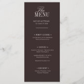 Espresso Bruin Old Money Suite Menu (Voorkant)