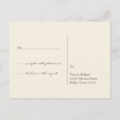 Espresso bruin RSVP eenvoudige bruiloft reactie ka Uitnodiging Briefkaart (Achterkant)