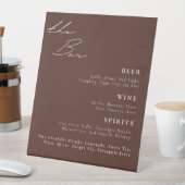 Espresso Bruin Wedding Bar Reclamebord Met Voetstuk (Insitu)