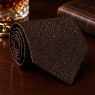 Espresso Bruine Foulard Diamant Stip Stropdas