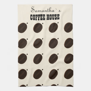 Espresso Bruine Koffieboon Patroon Cafe Huisstijl Theedoek