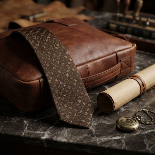 Espresso Bruine Renaissance Lattice Jacquard Stropdas