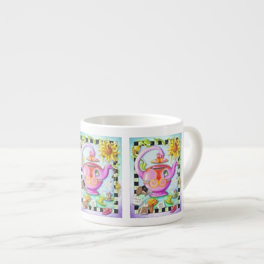ESPRESSO & CHINA CUPS - GEK OP THEEFEEST KOP (Voorkant rechts)