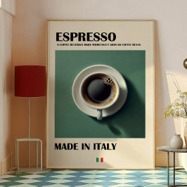 Espresso Coffee Art Print, Minimalistische koffie Poster