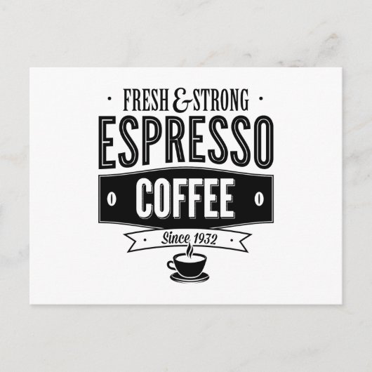 Espresso Coffee Briefkaart (Voorkant)