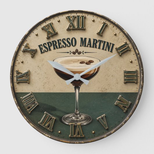 Espresso Coffee Cocktail Bar Decor Grote Klok (Voorkant)