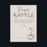 Espresso Coffee Diaper Raffle Baby Shower Ticket Informatiekaartje<br><div class="desc">Fun whimsical coffee cup "Diaper Raffle" game tickets - enclosure cards</div>
