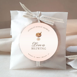 Espresso Coffee Love is Bruiloft Borrel Ronde Sticker