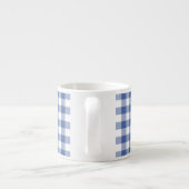 Espresso Coffee Mok, donkerblauw Check Gingham Espresso Kop (Achterkant)