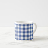 Espresso Coffee Mok, donkerblauw Check Gingham Espresso Kop (Voorkant rechts)
