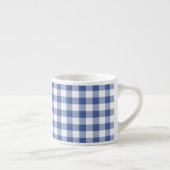 Espresso Coffee Mok, donkerblauw Check Gingham Kop (Rechts)