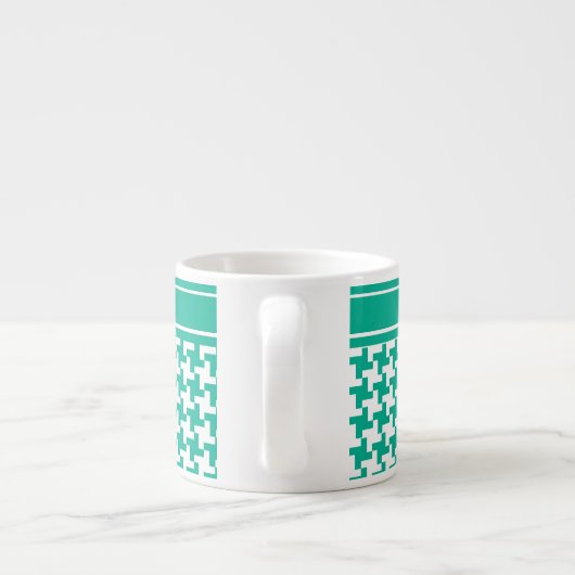 Espresso Coffee Mok, Emerald Green Dogtooth Check Kop (Achterkant)