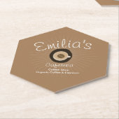 Espresso Coffee Shop Business Logo Kartonnen Onderzetters (Schuin)