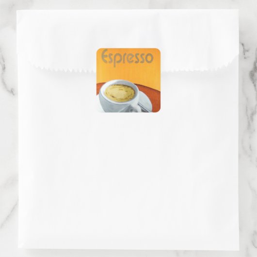  Espresso Coffee Vierkante Sticker (Tas)