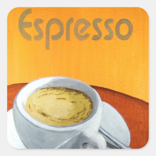  Espresso Coffee Vierkante Sticker (Voorkant)