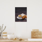 espresso , croissant en krant poster (Keuken)