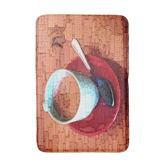 Espresso Cup en Lepel Woordwolk Badmat (Voorkant Verticaal)