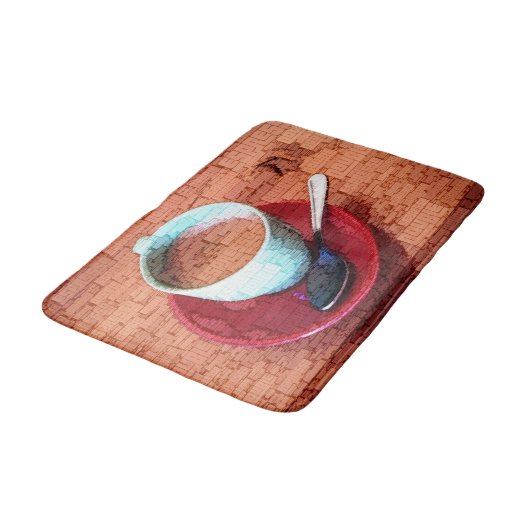 Espresso Cup en Spoon Word Cloud Badmat (Gekanteld)