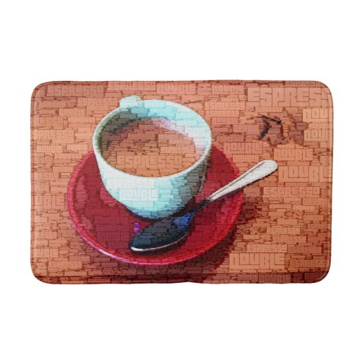 Espresso Cup en Spoon Word Cloud Badmat (Voorkant)