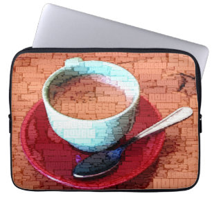 Espresso Cup en Spoon Word Cloud Laptop Sleeve